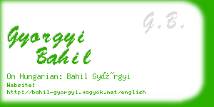 gyorgyi bahil business card